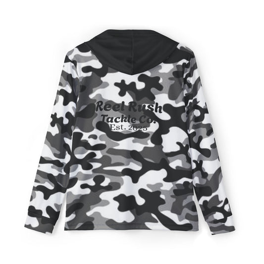ReelRush Men's Hooded Fishing Shirt (White Camo)