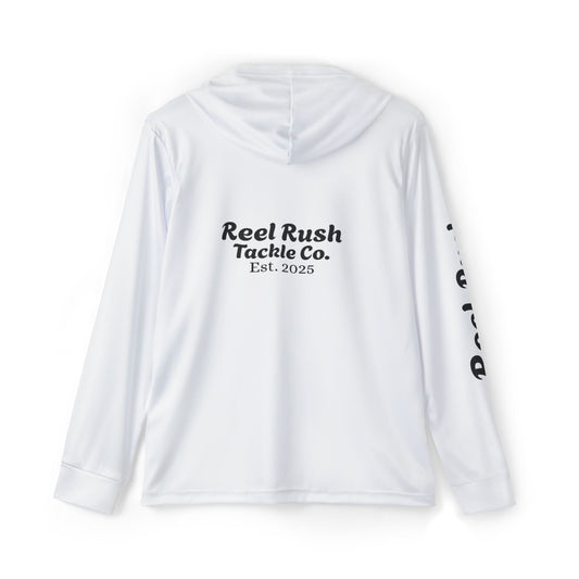 ReelRush Men's Hooded Fishing Shirt (White)