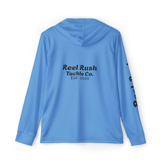 ReelRush Men's Hooded Fishing Shirt (Light Blue)