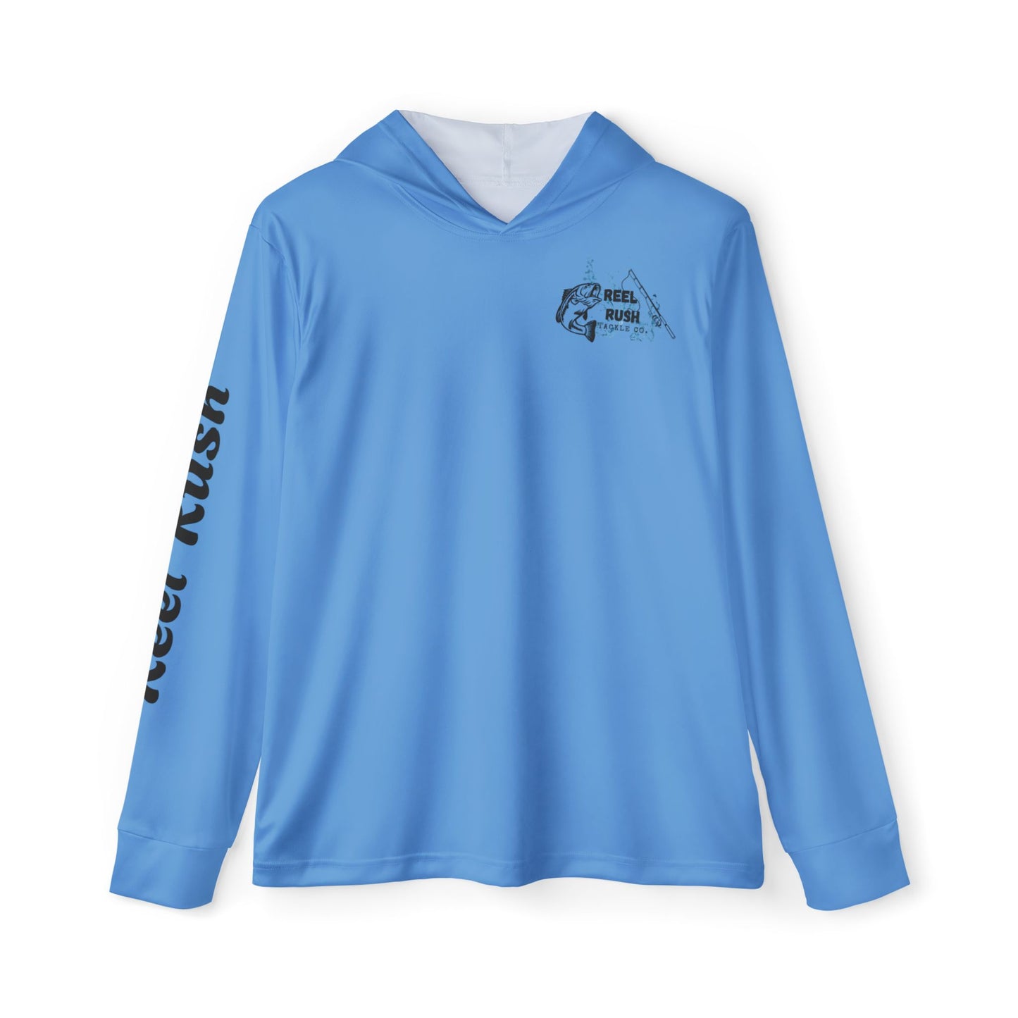 ReelRush Men's Hooded Fishing Shirt (Light Blue)