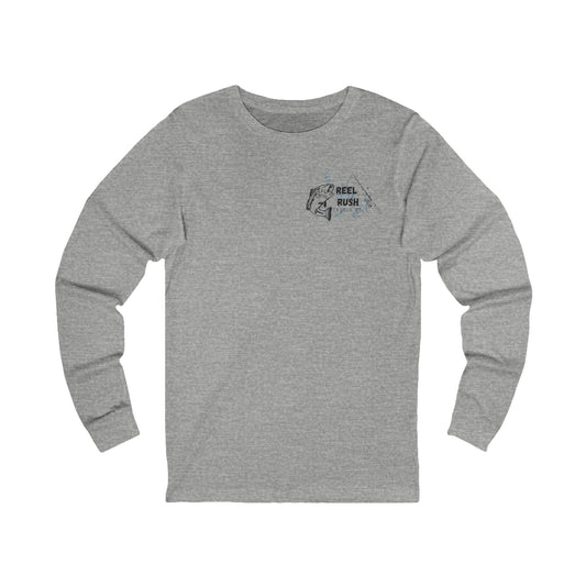 ReelRush Unisex Long Sleeve Fishing Tee (White And Grey)