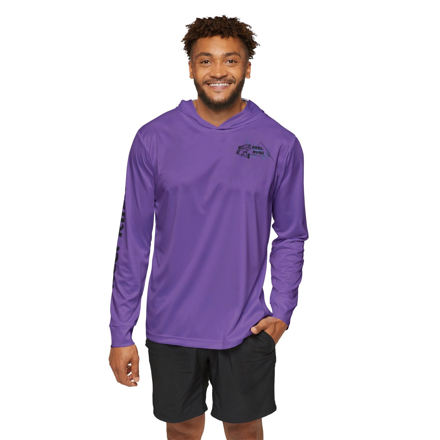 ReelRush Men's Hooded Fishing Shirt (Purple)