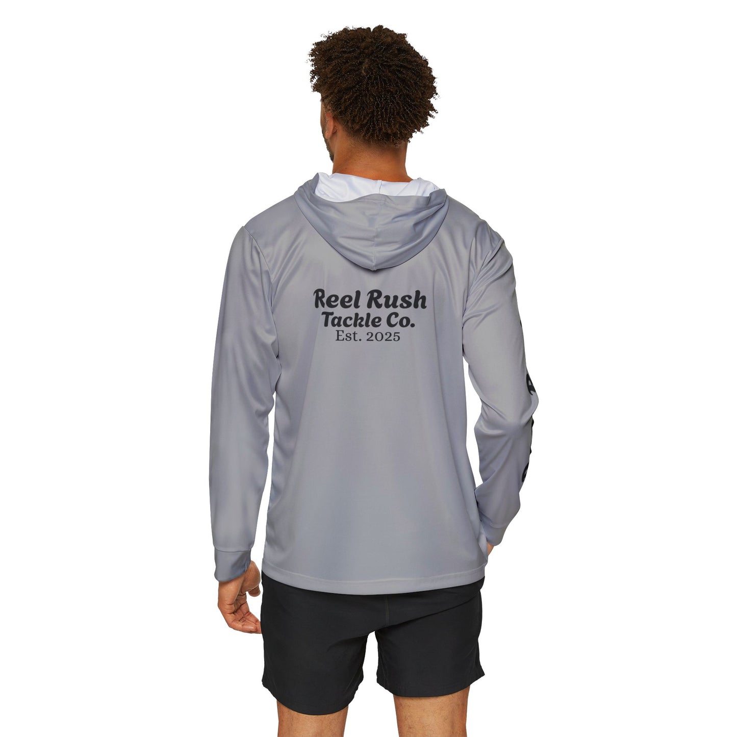 ReelRush Men's Hooded Fishing Shirt (Grey)