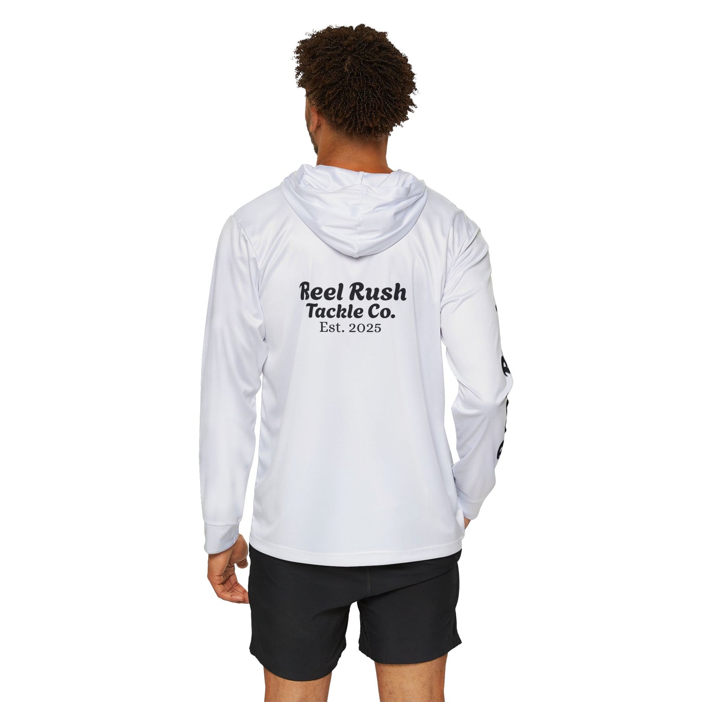 ReelRush Men's Hooded Fishing Shirt (White)