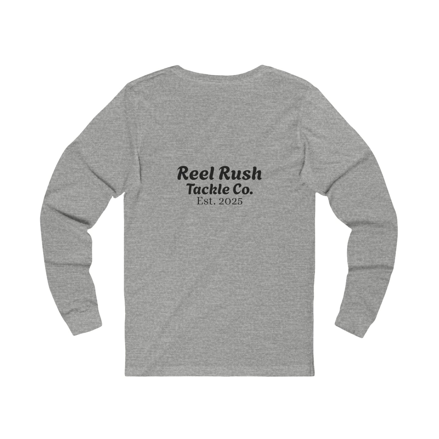 ReelRush Unisex Long Sleeve Fishing Tee (White And Grey)
