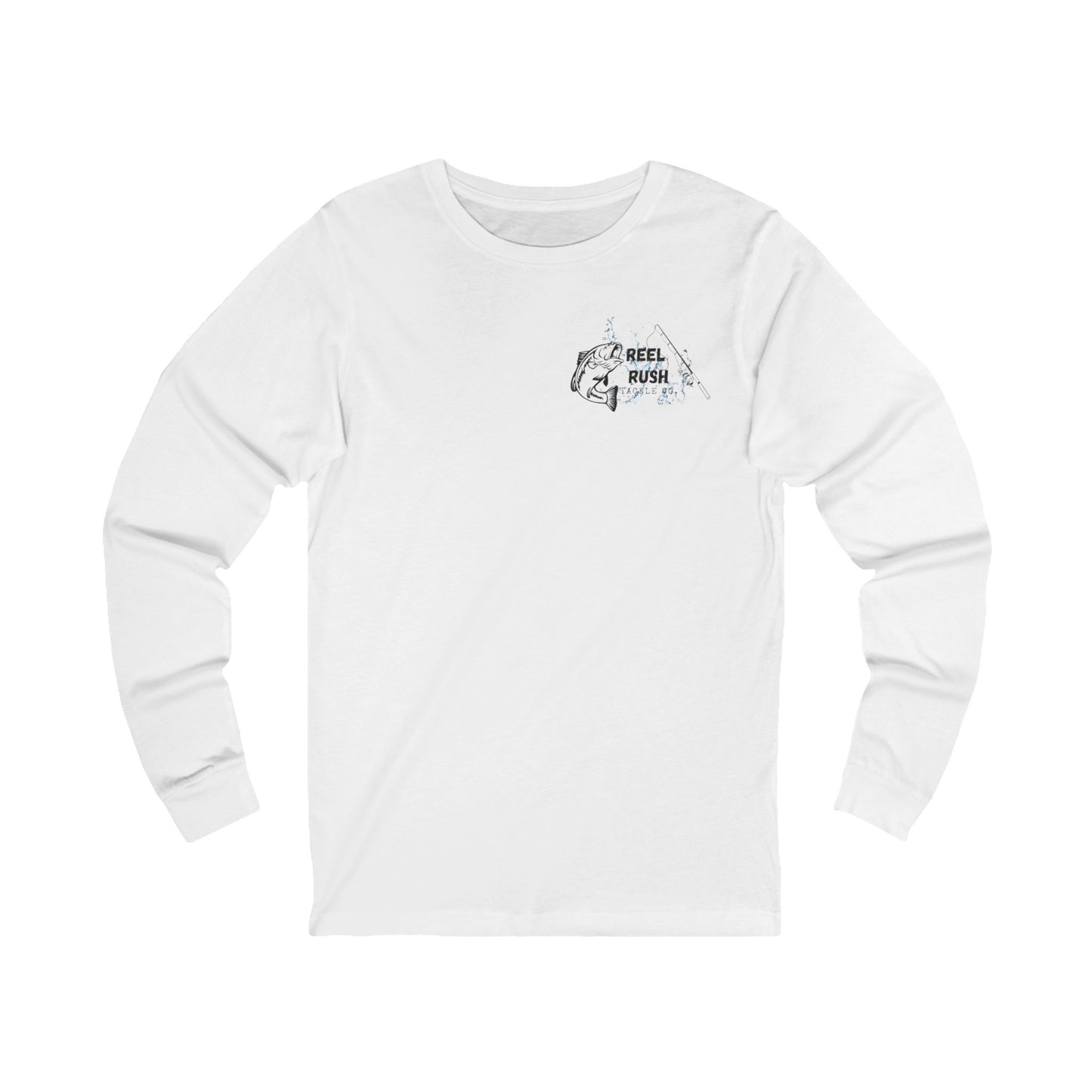 ReelRush Unisex Long Sleeve Fishing Tee (White And Grey)
